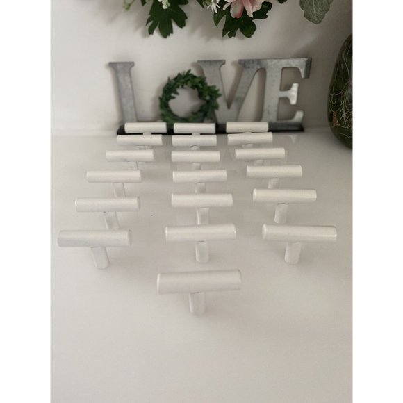 Simple Kitchen Cabinet Pulls White Cupboard Round T Bar Handle Drawer 2" New - Picture 9 of 16